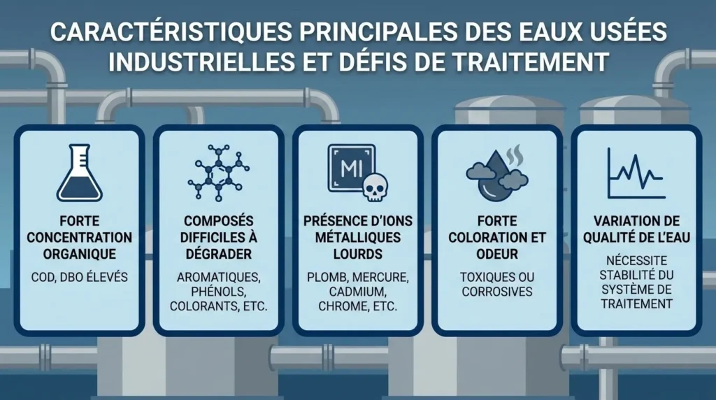 Caractéristiques clés et défis liés au traitement des eaux usées industrielles