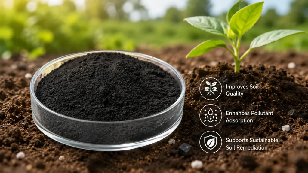 Charbon actif en poudre à base de charbon pour la dépollution des sols