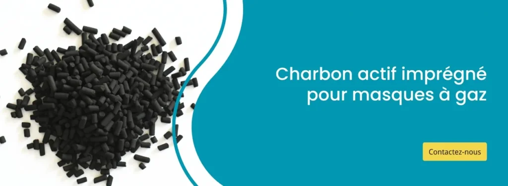 Charbon actif imprégne pour masques à gaz