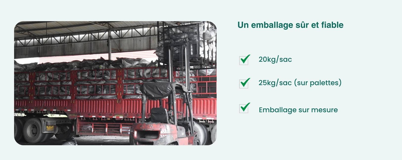 Emballage du charbon actif en poudre