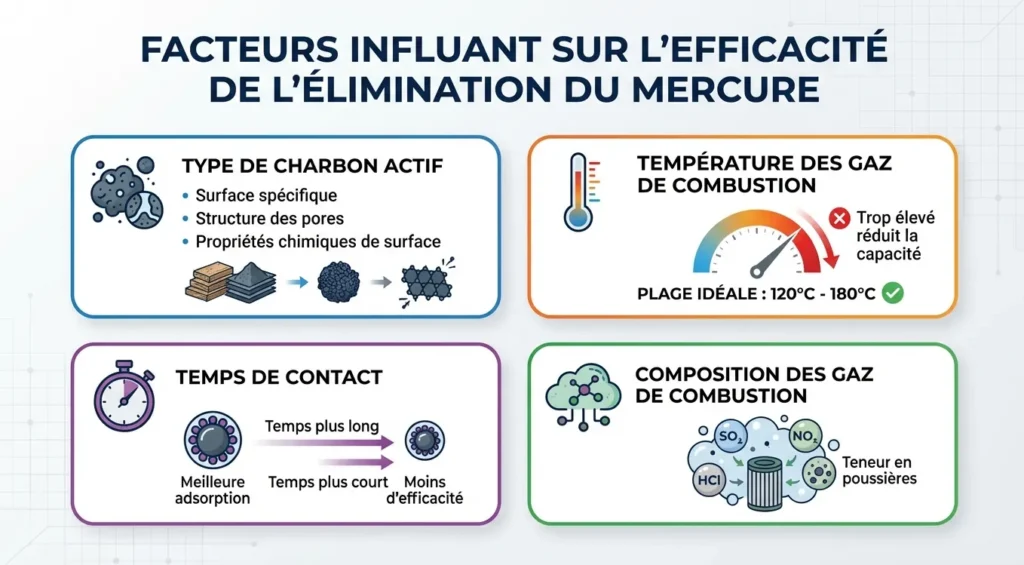 Facteurs influençant l’efficacité de l’élimination du mercure