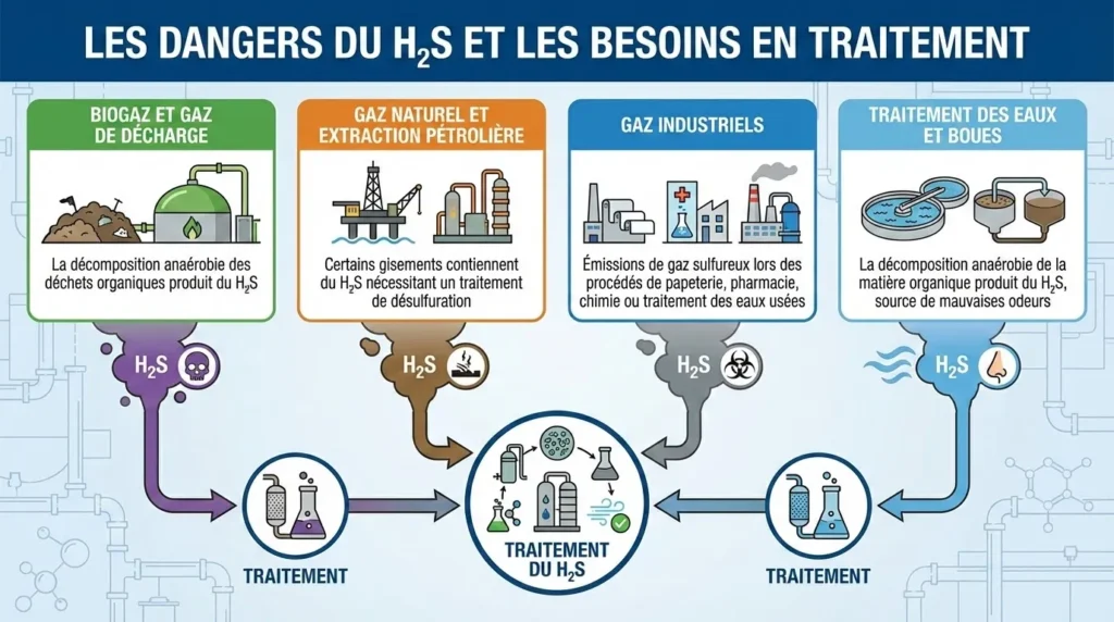 Les dangers du H₂S et les besoins en traitement