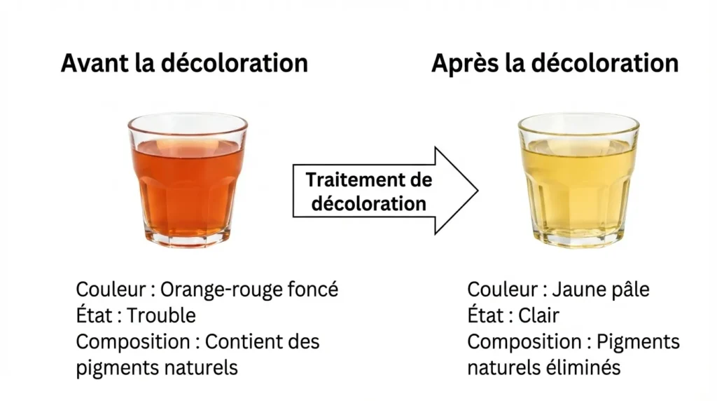 Pourquoi décolorer les jus de fruits 