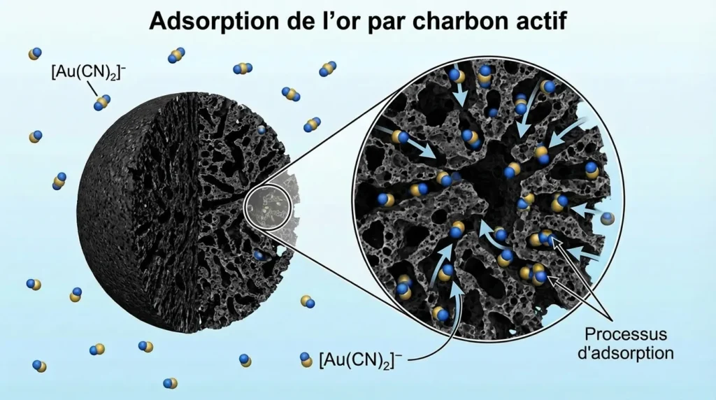 Pourquoi le charbon actif peut-il adsorber l'or