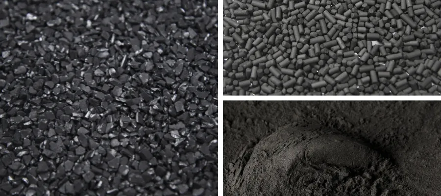 Sélection du charbon actif selon la forme